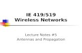 IE 419/519 Wireless Networks Lecture Notes #5 Antennas and Propagation.