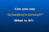 Can you say “ Schwäbisch Gmünd?” What is it?!. Schwäbisch Gmünd: the beautiful Medieval city near Stuttgart, in the State of Baden Württemberg, Germany.
