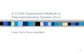 1 S-72.245 Transmission Methods in Telecommunication Systems (4 cr) Linear Carrier Wave Modulation.