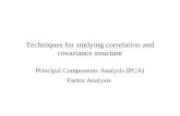 Techniques for studying correlation and covariance structure Principal Components Analysis (PCA) Factor Analysis.
