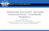 International Civil Aviation Organization Unmanned Aircraft Systems International Standards Progress Leslie Cary Secretary UAS Study Group Technical Officer,