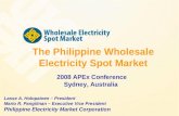 The Philippine Wholesale Electricity Spot Market 2008 APEx Conference Sydney, Australia Lasse A. Holopainen – President Mario R. Pangilinan – Executive.