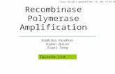 Recombinase Polymerase Amplification Radhika Pradhan Aidan Quinn Ziwei Song Class 26_2011 updated Dec. 8, 201 12:45 AM TwistDx Ltd.