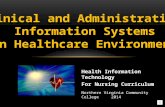 Health Information Technology For Nursing Curriculum Northern Virginia Community College 2014.