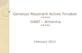 Genesys Resonant Active Tunable ***** GRAT – Antenna ***** February 2012.