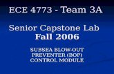 ECE 4773 - Team 3A Senior Capstone Lab Fall 2006 SUBSEA BLOW-OUT PREVENTER (BOP) CONTROL MODULE.