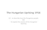 The Hungarian Uprising 1956 LO – to describe how the Hungarian people felt - To explain the events of the Hungarian Uprising.