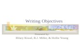 Writing Objectives Presented by: Hilary Kissel, B.J. Miller, & Hollie Young.