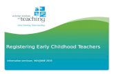 Registering Early Childhood Teachers Information seminars MAY/JUNE 2015.