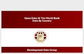 Open Data At The World Bank Data By Country Development Data Group.