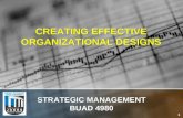 1 CREATING EFFECTIVE ORGANIZATIONAL DESIGNS STRATEGIC MANAGEMENT BUAD 4980.