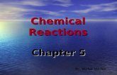 Chemical Reactions Chapter 5 Dr. Victor Vilchiz. Types of Chemical Reactions Acid-Base Reactions Neutralization Reactions Neutralization Reactions In.