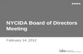 NYCIDA Board of Directors Meeting February 14, 2012.