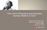 The CAUTI Prevention and Reduction Journey: Believe in Zero! Renee Juster, RN, BSN, PHN Infection Prevention Manager John Muir Health February 11, 2015.