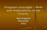 Program oversight – Role and Implications of the Courts New England November2012.