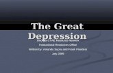 The Great Depression Georgia CTAE Resource Network Instructional Resources Office Written by: Amanda Supra and Frank Flanders July 2009.