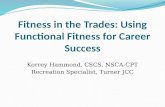 Fitness in the Trades: Using Functional Fitness for Career Success Korrey Hammond, CSCS, NSCA-CPT Recreation Specialist, Turner JCC.