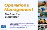 © 2008 Prentice Hall, Inc.F – 1 Operations Management Module F – Simulation PowerPoint presentation to accompany Heizer/Render Principles of Operations.
