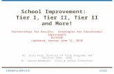 School Improvement: Tier I, Tier II, Tier II and More! Partnerships for Results: Strategies for Educational Improvement KU/KSDE Lawrence, Kansas June 11,