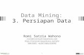 Data Mining: 3. Persiapan Data Romi Satria Wahono romi@romisatriawahono.net  WA/SMS: +6281586220090 1.