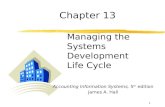 1 Chapter 13 Managing the Systems Development Life Cycle Accounting Information Systems, 5 th edition James A. Hall.