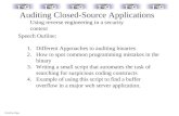Auditing Closed-Source Applications Using reverse engineering in a security context Speech Outline: 1.Different Approaches to auditing binaries 2.How to.