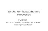 Endothermic/Exothermic Processes Fall 2013 Vanderbilt Student Volunteers for Science Training Presentation.
