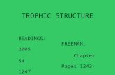 TROPHIC STRUCTURE READINGS: FREEMAN, 2005 Chapter 54 Pages 1243-1247.