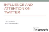 INFLUENCE AND ATTENTION ON TWITTER Duncan Watts Microsoft Research.