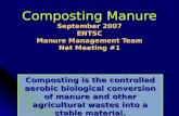 Composting Manure September 2007 ENTSC Manure Management Team Net Meeting #1 Composting is the controlled aerobic biological conversion of manure and other.