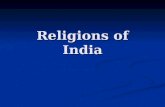 Religions of India. Hinduism 80% of population 80% of population Monotheistic (polytheistic incarnation) Monotheistic (polytheistic incarnation) Divide.