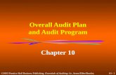 10 - 1 ©2003 Prentice Hall Business Publishing, Essentials of Auditing 1/e, Arens/Elder/Beasley Overall Audit Plan and Audit Program Chapter 10.