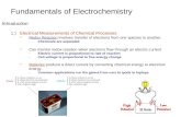 Fundamentals of Electrochemistry Introduction 1.)Electrical Measurements of Chemical Processes  Redox Reaction involves transfer of electrons from one.