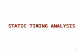 1 STATIC TIMING ANALYSIS. 2Introduction  Effective methodology for verifying the timing characteristics of a design without the use of test vectors