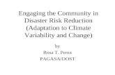 Engaging the Community in Disaster Risk Reduction (Adaptation to Climate Variability and Change) by Rosa T. Perez PAGASA/DOST.