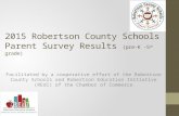 2015 Robertson County Schools Parent Survey Results (pre-K -5 th grade) Facilitated by a cooperative effort of the Robertson County Schools and Robertson.