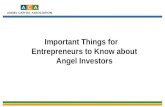Important Things for Entrepreneurs to Know about Angel Investors.