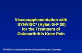 Viscosupplementation with SYNVISC ® (Hylan G-F 20) for the Treatment of Osteoarthritis Knee Pain SYNVISC is a registered trademark of Genzyme Biosurgery.