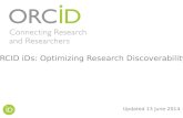 Updated 13 June 2014 ORCID iDs: Optimizing Research Discoverability.
