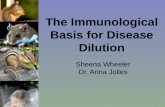The Immunological Basis for Disease Dilution Sheena Wheeler Dr. Anna Jolles.