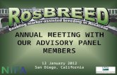 ANNUAL MEETING WITH OUR ADVISORY PANEL MEMBERS 12 January 2012 San Diego, California.
