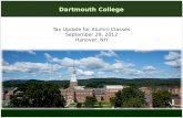 Tax Update for Alumni Classes September 29, 2012 Hanover, NH Dartmouth College.