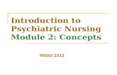 Introduction to Psychiatric Nursing Module 2: Concepts RNSG 2213.