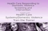 Health Care Systems/Domestic Violence Train the Trainer Health Care Responding to Domestic Violence Screening and Intervention November 2, 2012.