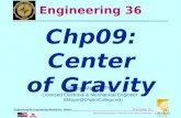 BMayer@ChabotCollege.edu ENGR-36_Lec-232_Center_of_Gravity.pptx 1 Bruce Mayer, PE Engineering-36: Engineering Mechanics - Statics Bruce Mayer, PE Licensed.