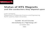 Status of HTS Magnets and the conductors they depend upon Justin Schwartz Department of Materials Science and Engineering North Carolina State University.