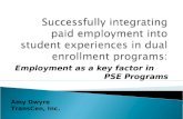 Employment as a key factor in PSE Programs Amy Dwyre TransCen, Inc.