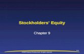 ©2009 Pearson Prentice Hall. All rights reserved. 9-1 Stockholders’ Equity Chapter 9.
