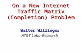 On a New Internet Traffic Matrix (Completion) Problem Walter Willinger AT&T Labs–Research.