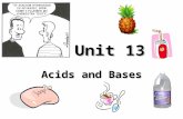 Unit 13 Acids and Bases. Properties electrolyte turn litmus red sour taste slippery feel turn litmus blue bitter taste sticky feel electrolyte react with.